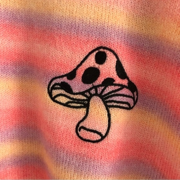 SPIRIT JERSEY Psychedelic Mushrooms Crew Neck Pullover Sweater Large Unisex - Picture 13 of 14